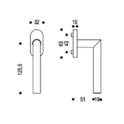 Poignée De Fenêtre à Béquille Vachette Linox 493 En Inox Bloc Platine