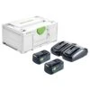 Set Énergie 18V Festool + 2 Batteries 5,2 Ah + Chargeur TCL 6 DUO + Coffret SYSTAINER 3 - 577075 -Outils Séries Magasin AFD 175122