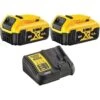Pack 2 Batteries Dewalt Li-ion XR 18 V 4.0 Ah DCB182 + Chargeur XR Multi-voltage DCB115 - CB115M2-QW -Outils Séries Magasin AFD 85504