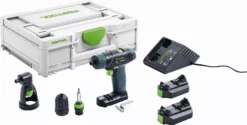 Perceuse-visseuse Sans Fil FESTOOL TXS 2,6-Set - 2 Batteries 10.8V 2.6Ah + Chargeur + Systainer + Renvoi D'angles - 576102 -Outils Séries Magasin VOA70085 1