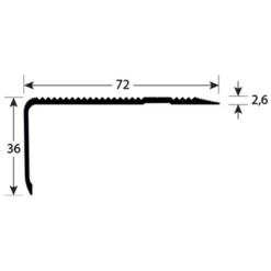 Nez De Marche Strié Percé Alu Incolore 72 X 36 Mm Longueur 3 Mètres Romus 1553