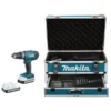 Perceuse Visseuse à Percussion MAKITA 18V Li-Ion 1.3Ah En Mallette ALU + KIT D'accessoires - HP457DWEX4 -Outils Séries Magasin hp457dwex4 1
