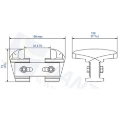 Sabot Fonte Réglable (32 à 70 Mm) Pour Porte Lourde : Mantion 1014